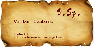 Vinter Szabina névjegykártya
